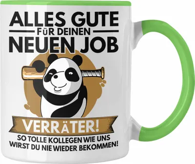 Produktbild von Trendation - Jobwechsel Tasse Geschenk Neuer Job Abschied Abschiedsgeschenk Kollege Kollegin Alles Gute Für Den Neuen Job (Grün)