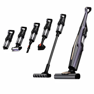 Produktbild von Nass-Trocken-Akkusauger 6-in-1 Akku Staubsauger Kabellos 30KPa Saug Wisch Bodenstaubsauger beutellos, LED Grünlicht 180° Bodenbürste Selbstreinigend
