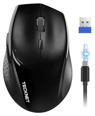 Immagine prodotto di Mouse wireless ricaricabile, silenziosa, con connessione wireless, ricarica rapida, autonomia della batteria di 3 mesi, colore nero