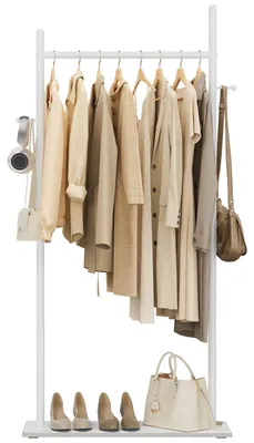 Obrázek produktu pro Věšák na oblečení se 2 háčky, šířka 60 cm, kovový, vhodný do ložnice