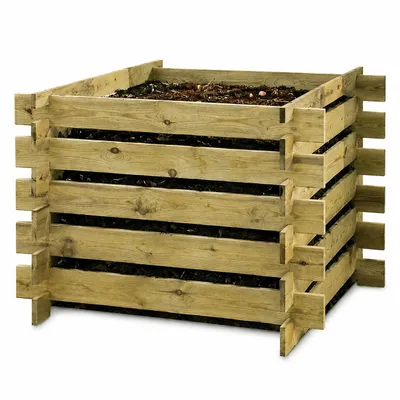 Produktbild von Holz-Komposter 120x120x70 cm aus Kiefernholz, KDI, Stecksystem, KI-generiertes Bild