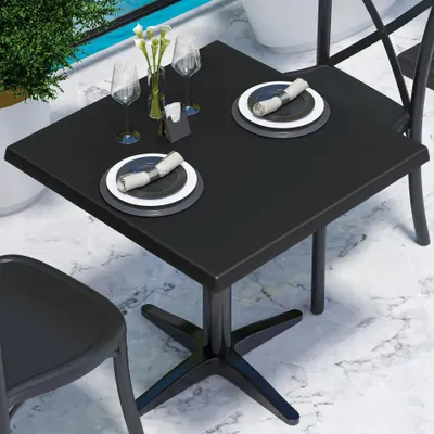 Produktbild von JAMAIKA | Bistro Außen Tischplatte | B:T 60 x 60 cm | Schwarz | Quadratisch | Topalit Tischplatte