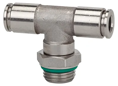 Produktbild von Riegler T-Steckverschra., drehbar, G 3/8 a., Schl.-Ø 10, 15bar, ES 1.4404