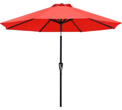 Image de Parasol, protection UV 50+, inclinable à 30°, hydrofuge, pour balcon, jardin, terrasse, plage, rouge, 270 cm