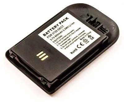Produktbild von Akku für Avaya / tenovis 3725 DECT Li-Ion 3,7 Volt 900 mAh schwarz.