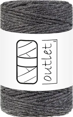 Produktbild von Dunkelgrau Baumwoll-Makramee-Kordel 1,5mm 100m OUTLET