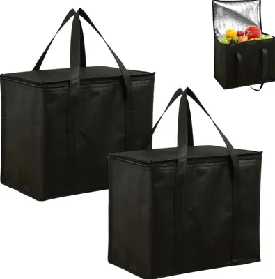 Produktbild von 2x Isolier-Kühltasche für Lebensmittel, faltbar, für Picknick