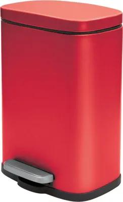 Produktbild von Spirella Kosmetikeimer 5 Liter Edelstahl mit Absenkautomatik und Inneneimer "Akira" Badezimmer Mülleimer Softclose Abfalleimer Rot