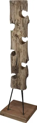 Immagine prodotto di Milani Home - Porta bottiglie in legno di teak cm 36 l x 35 p x 150 h - Marrone