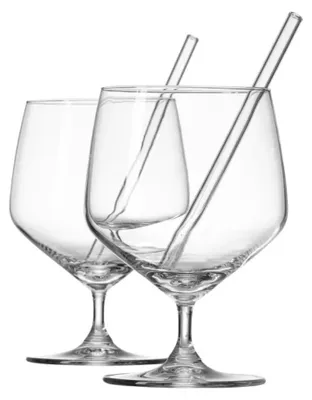 Zdjęcie produktu dla Szklanka do ginu Ritzenhof i Breker 650 ml ze szklaną słomką, zestaw 2 sztuk