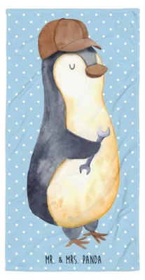 Produktbild von Mr. & Mrs. Panda Handtuch Wenn Papa es nicht reparieren kann, sind wir am Arsch - Blau Pastell - Geschenk, Vatertag, Duschtuch, Poolhandtuch, Muttertag, Badehandtuch