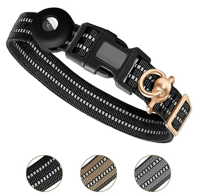 Immagine prodotto di Collare tattico per cani con supporto per AirTag, colore nero
