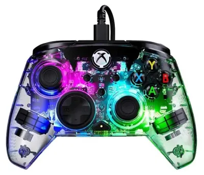 Image de Turtle Beach Afterglow, compatible avec Xbox Series X|S, Xbox One et PC, éclairage RGB, capteurs Hall, design transparent, contrôleur filaire