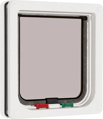 Produktbild von Famanu Katzenklappe mit 4-Wege-Verschluss - W: 19,3 cm - H: 20 cm - Weiß