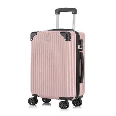 Produktbild von Koffer Trolley Reisekoffer Suitcase, Rollkoffer Handgepäck ,mit 4 Rollen360°, Hartschalenreisekoffer, Zahlenschloss, Weicher Gummigriff (M, Roségold)