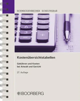 Immagine prodotto di Kostenübersichtstabellen