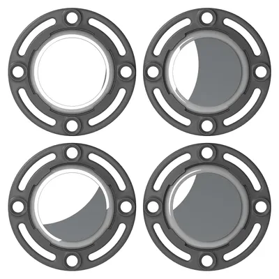 Zdjęcie produktu dla Uniwersalny uchwyt BODO (4 szt.) do Apple AirTag, etui ochronne, uchwyt do lokalizatora, różnorodne możliwości mocowania i pewne trzymanie, kolor: antracyt