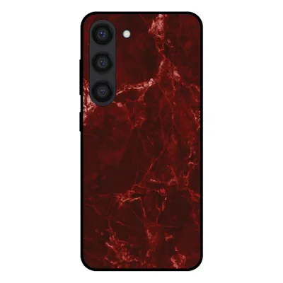 Productafbeelding van Smartphonica telefoonhoesje voor Samsung Galaxy S23 Plus met marmerprint - TPU achterkant, marmerdesign - Rood