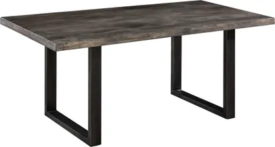 Image de MASSIVMOEBEL24 | Table à manger 200x100 Manguier laqué Gris RAILWAY #206