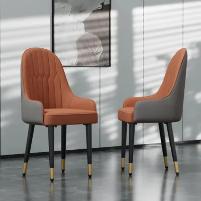 Produktbild von FATIVO Esszimmerstühle 2er Set Kunstleder, gepolsterte Esszimmerstühle modern, Design Polsterstuhl bis 150 kg belastbar für Esszimmer Wohnzimmer, Rot