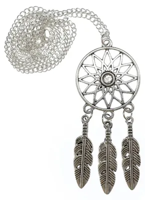 Produktbild von Traumfänger Kette 60cm Halskette Miniblings Hänger Träume Indianer Silbern