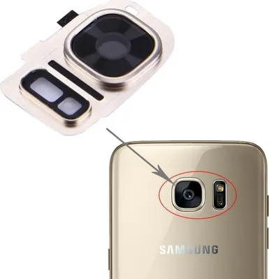 Immagine prodotto di Per Samsung Galaxy S7 G930F Anello Fotocamera Copertura Telaio Vetro Protezione Oro