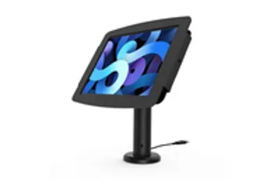 Produktbild von Compulocks iPad Mini 8.3" Space Enclosure Tilting Stand 8" - Aufstellung - für Tablett - neigbares Standgehäuse - verriegelbar - hochwertiges Aluminium - Schwarz - Bildschirmgröße: 21.1 cm (8.3") - Bodenaufstellung - für Apple iPad mini (6. Generation)