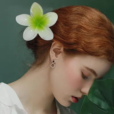 Produktbild von 9-teilige Haarkrabbeklemmen mit Blumen - Große Haarklemmen für Damen und Mädchen - Antislip - Bunt - Dickes Haar - Hawaii Thema