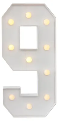 Zdjęcie produktu dla 100cm świecąca dekoracja urodzinowa numer 9 2000-3000K
