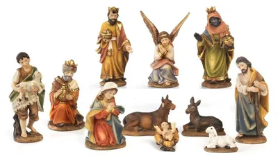 Krippenfiguren 7 cm, 11-teilig, Harz, Weihnachtskrippe