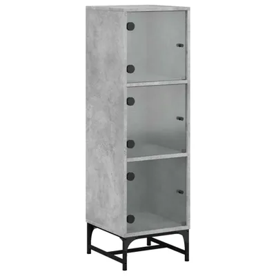 Obrázek produktu pro Highboard se skleněnými dvířky betonově šedý 35 x 37 x 120 cm