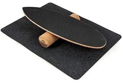 Productafbeelding van Balance Board van hout, inclusief kurkrol en viltmat, tot 100 kg