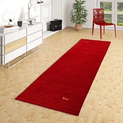 Produktbild von Natur Teppich Läufer Indo Nepal Gabbeh Shiva Rot, Größe:70x300 cm