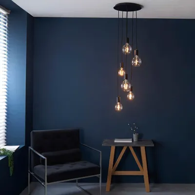 Zdjęcie produktu dla Lampa wisząca STUDIO czarna 6xE27x20W metal wym:82,2x34x34cm IP20 Endon