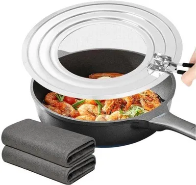 Produktbild von Famanu Spritzschutz für Töpfe mit hitzebeständigem Griff - geeignet für 20, 24 und 28 cm