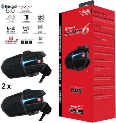 Image de UCLEAR® Motion 6 Dual Kit Bluetooth 5.0 et casque d'interphonie MESH