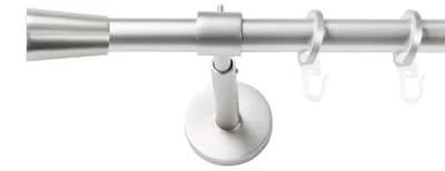Produktbild von SN Deco Gardinenstange Nizza, 19 mm, 1-läufig, Stahl, Komplett-Set mit Ringen, geschlossener Träger, 400 cm, chrom matt