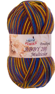 100g Strickgarn Abby 200 multicolor Sockengarn Socken-Wolle Strumpfgarn Farbwahl gelb-blau-braun