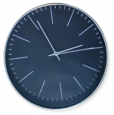 Produktbild von Foxter 1228 Wanduhr 30 cm schwarz-silber
