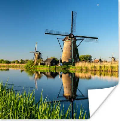 Produktbild von MuchoWow® Poster Mühle - Frühling - Niederlande 50x50 cm - Wohnzimmerdekoration