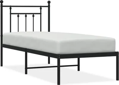 Obrázek produktu pro vidaXL Postel s čelem kovová černá 75x190 cm