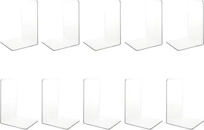 Immagine prodotto di Reggilibri in acrilico trasparente - sostegno robusto - 10 pezzi - trasparente