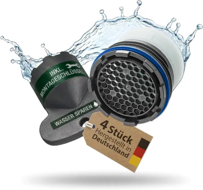 Productafbeelding van Min set van 4 originele Perlator waterbesparende inschroefstraalregelaar incl. sleutel