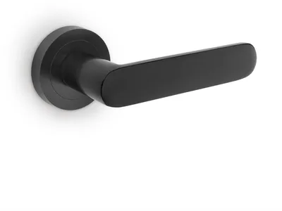 Zdjęcie produktu dla Emuca Zestaw klamek do drzwi wewnętrznychBunbury, z rozetą D.50 mm, Aluminium, Czarny