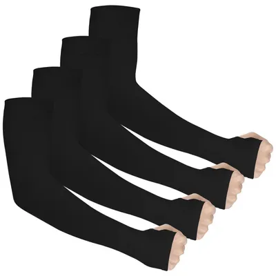 Produktbild von 4 Paar UV Sonnenschutz Ärmlinge Armschutz UPF 50+ Kühlende Armstulpen Schwarz