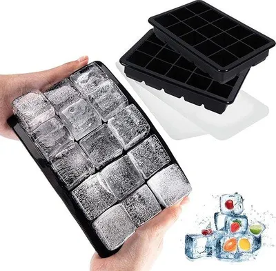 Zdjęcie produktu dla Zestaw silikonowych foremek do kostek lodu, 2 sztuki