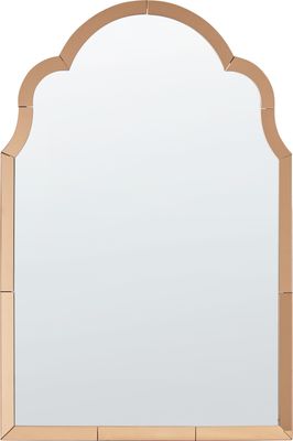 BELIANI Wandspiegel Kupfer aus Glas und MDF 60 x 89 cm Art Déco Vintage Stil Akzentstück Geschwungener Rahmen Glamourös Wanddekoration Wohnaccessoires