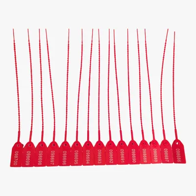 Sicherheitsplomben 100 Stück, 25 cm, Zugverschluss, nummeriert, rot