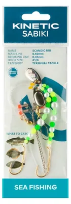 Produktbild von Kinetic Sabiki Scandic #1/0 Pearl/Green/Yellow Plattfisch Scholle Flunder Vorfach Rig system
