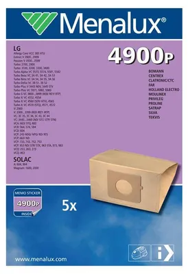 Produktbild von Menalux 5x Staubsaugerbeutel für LG Solac Moulinex Satrap Turbo VCP Clatroni
